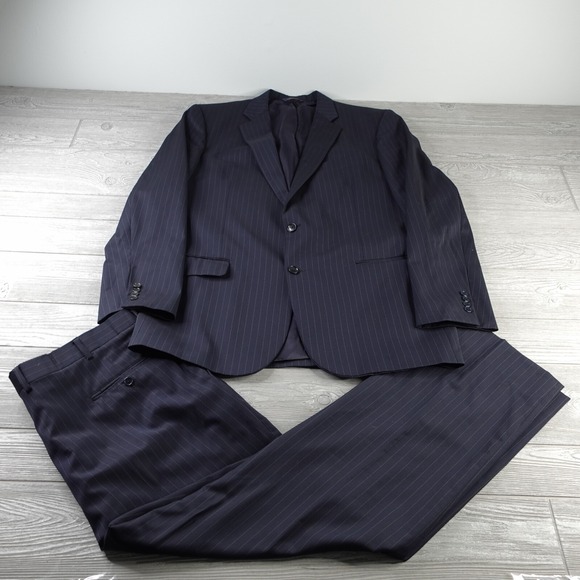 Brooks Brothers 1818 Madison Estrato Suit Made in USA Striped Men's 45L 40x30